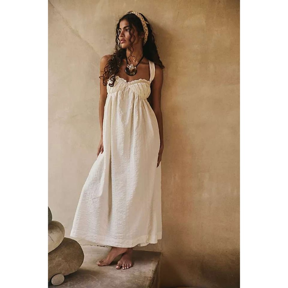 Free People Cream Midi Sundress